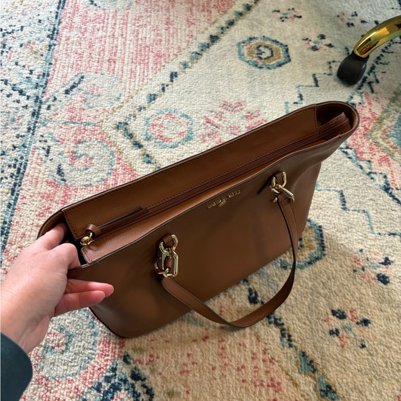 Gently used Michael Kors Tote Brown Pleather - Picture 4 of 5